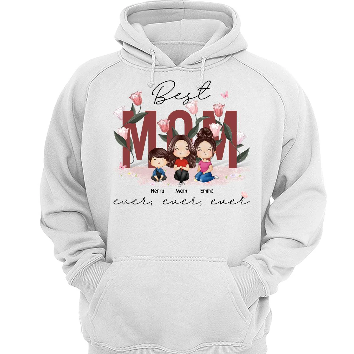 Best Mom Ever Ever Ever Flower Garden Doll Watercolor Personalized Shirt - Image 3