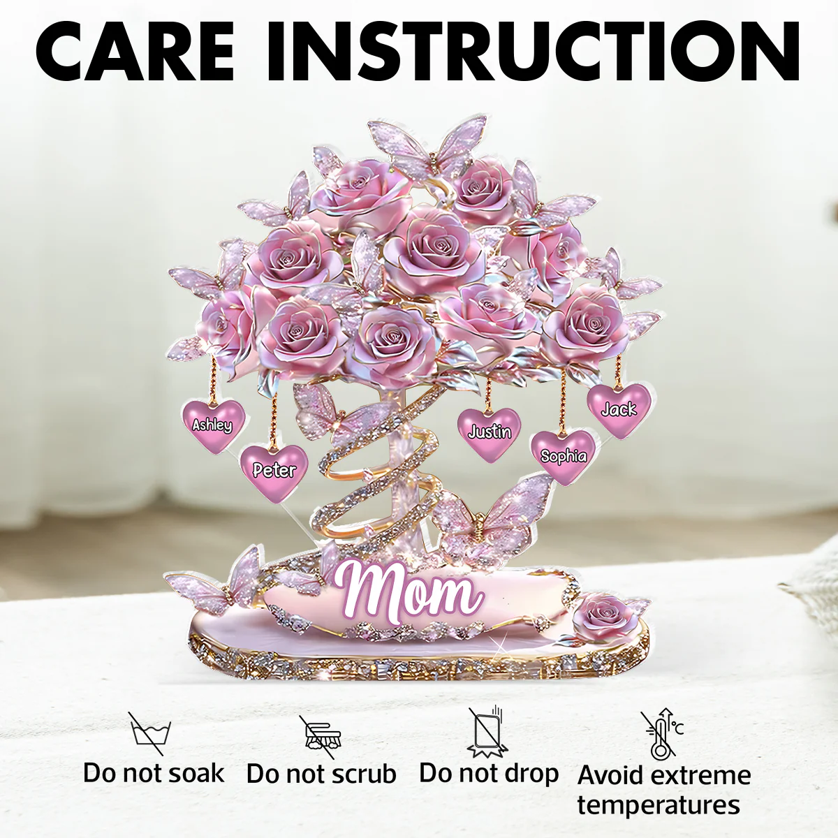 Best Mom Ever Heart Tree - Personalized Acrylic Block Plaque - Heartfelt Gift For Mom, Grandma - Image 10