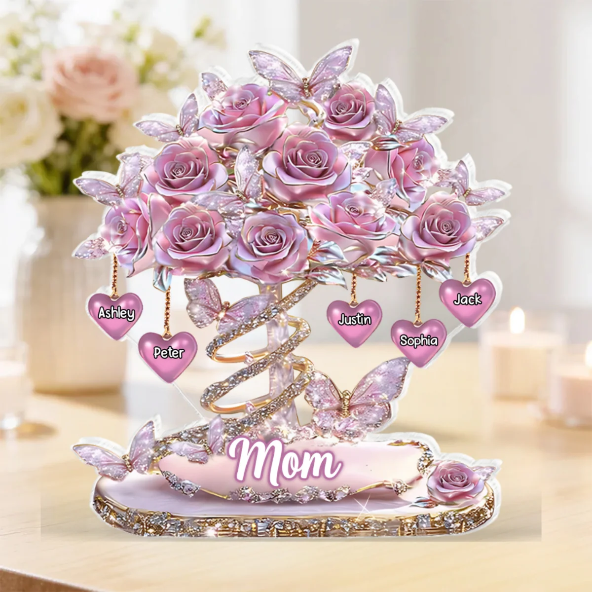 Best Mom Ever Heart Tree - Personalized Acrylic Block Plaque - Heartfelt Gift For Mom, Grandma - Image 11
