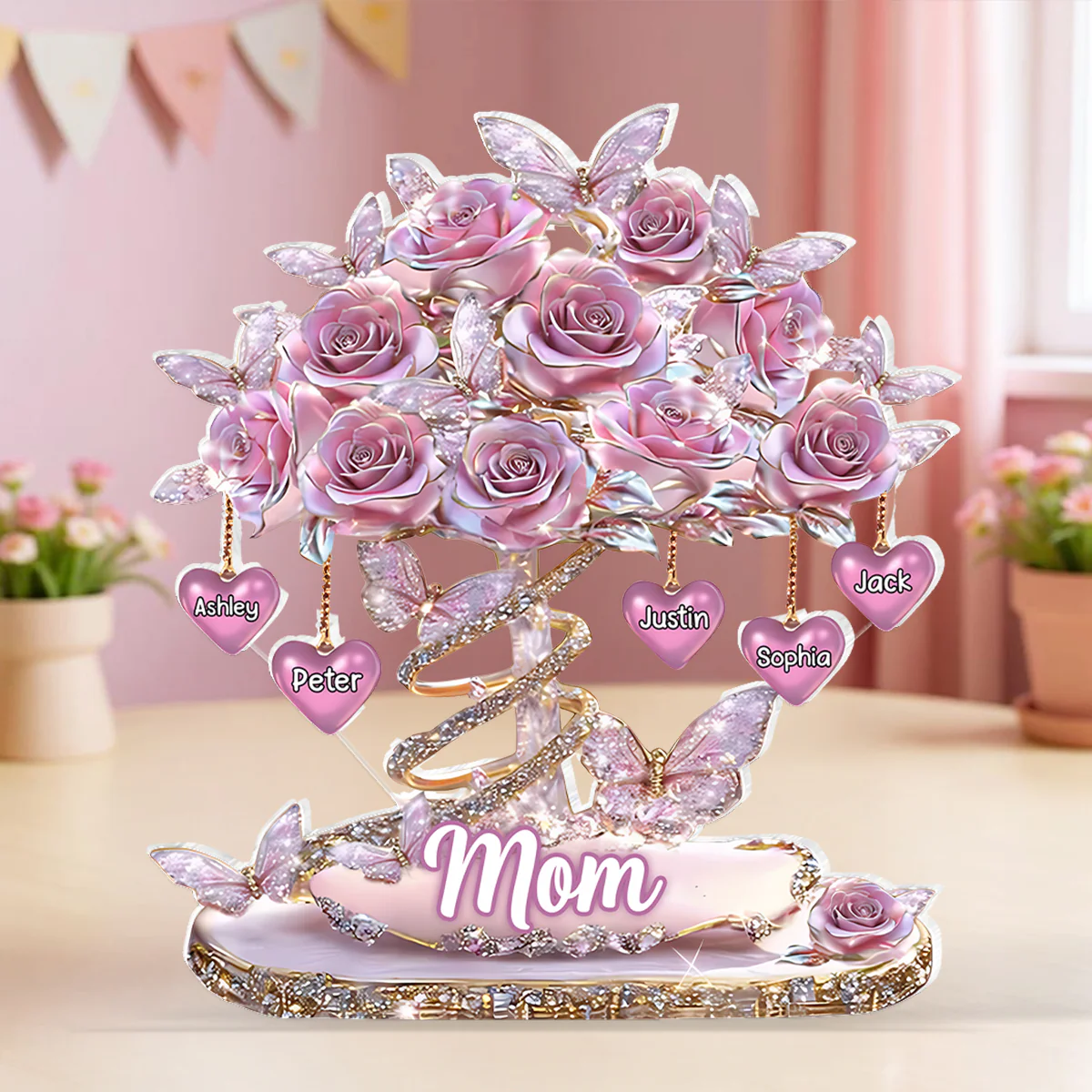 Best Mom Ever Heart Tree - Personalized Acrylic Block Plaque - Heartfelt Gift For Mom, Grandma - Image 4