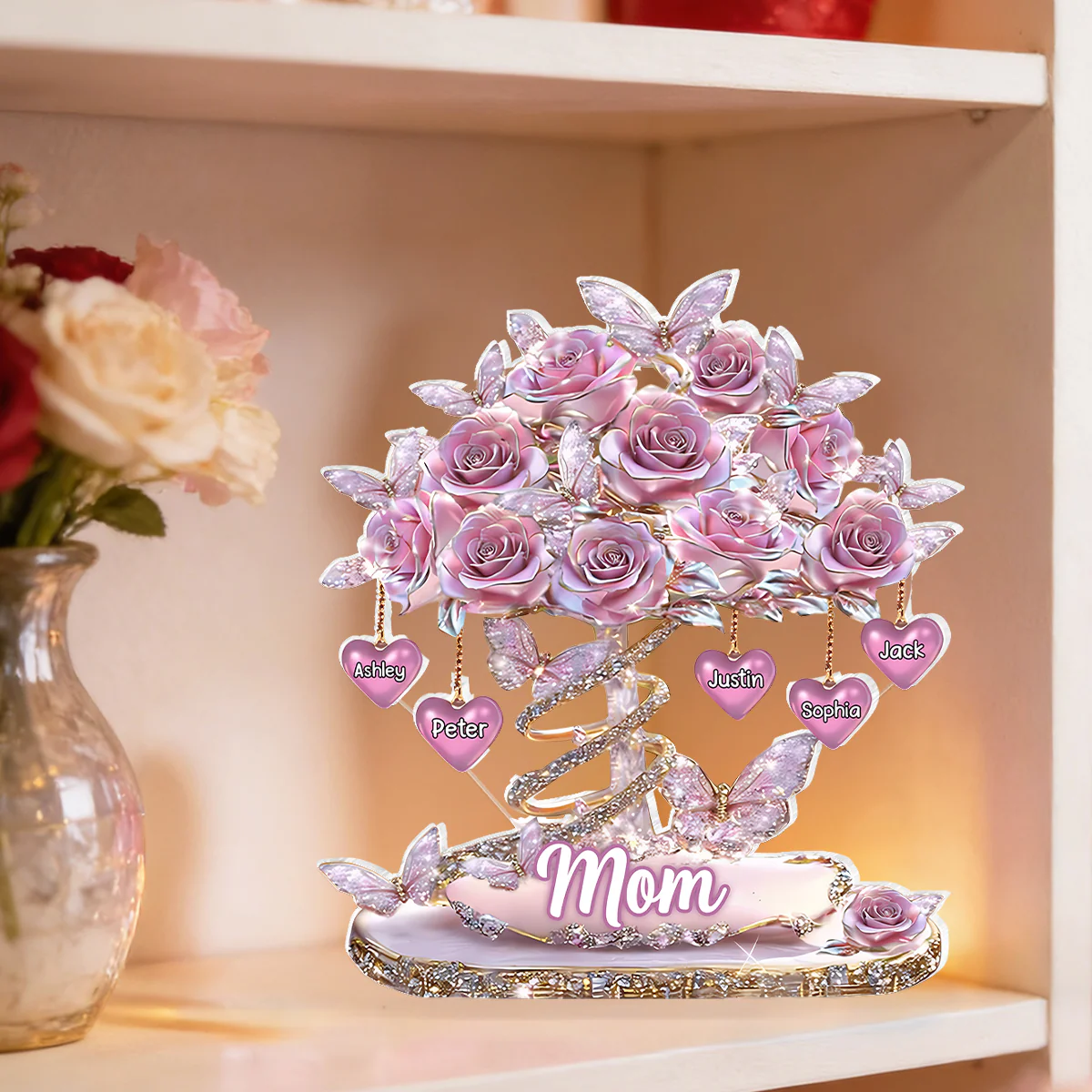 Best Mom Ever Heart Tree - Personalized Acrylic Block Plaque - Heartfelt Gift For Mom, Grandma - Image 6