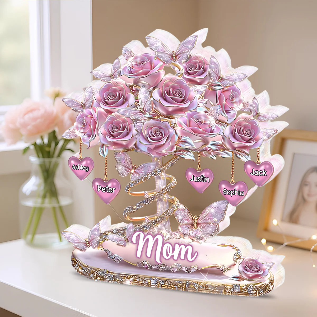 Best Mom Ever Heart Tree - Personalized Acrylic Block Plaque - Heartfelt Gift For Mom, Grandma - Image 7