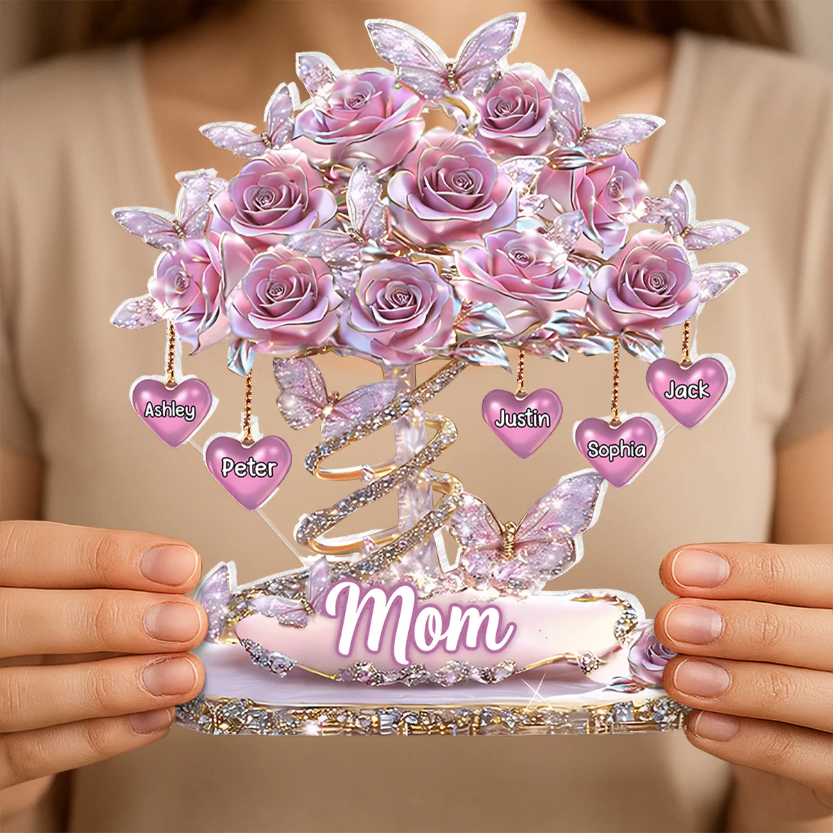 Best Mom Ever Heart Tree - Personalized Acrylic Block Plaque - Heartfelt Gift For Mom, Grandma - Image 8