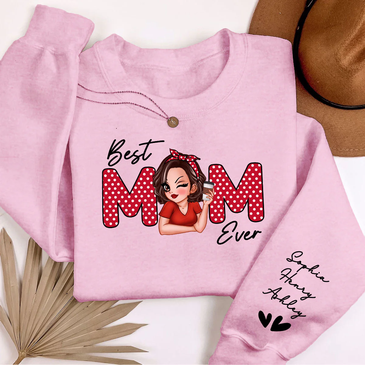Best Mom Ever Personalized Sleeve Printed Sweatshirt - Image 8
