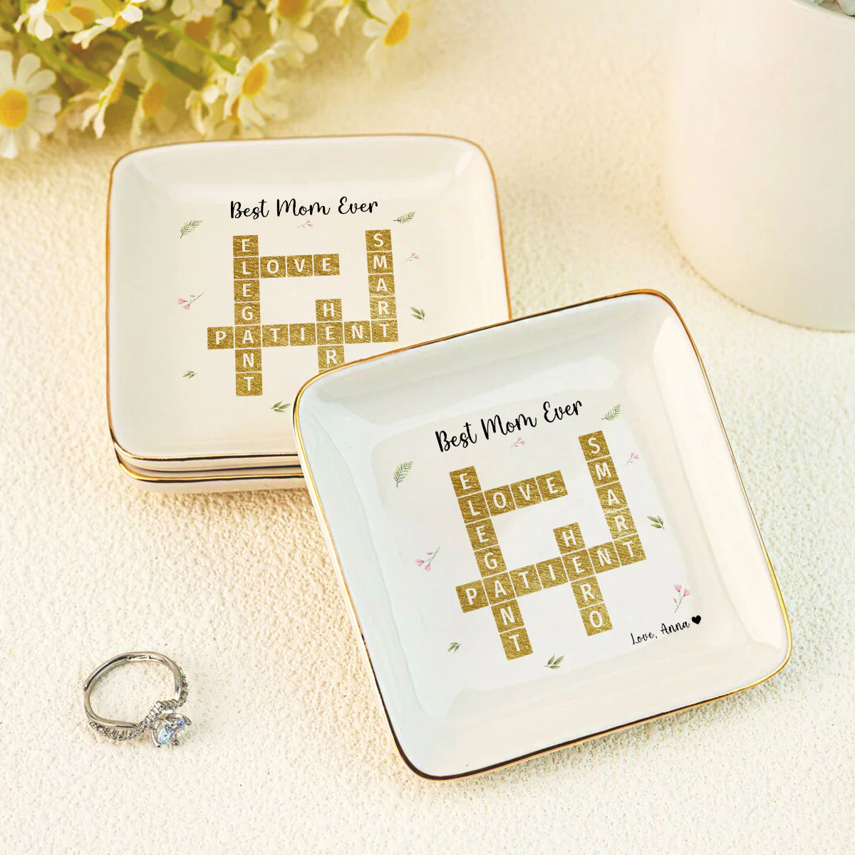 Best Mom Grandma Ever Appreciation Crossword Art - Created In A Moment Personalized Jewelry Dish - Image 7