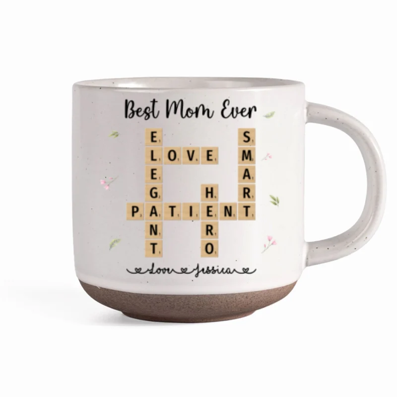 Best Mom Grandma Ever Appreciation Crossword Art - Created In A Moment Personalized Pottery Mug - Image 10