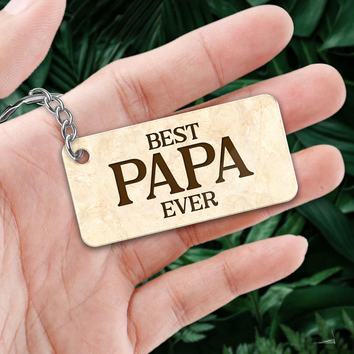Best Papa Ever Back View Man Kids Dog Cat Personalized Acrylic Keychain - Image 3