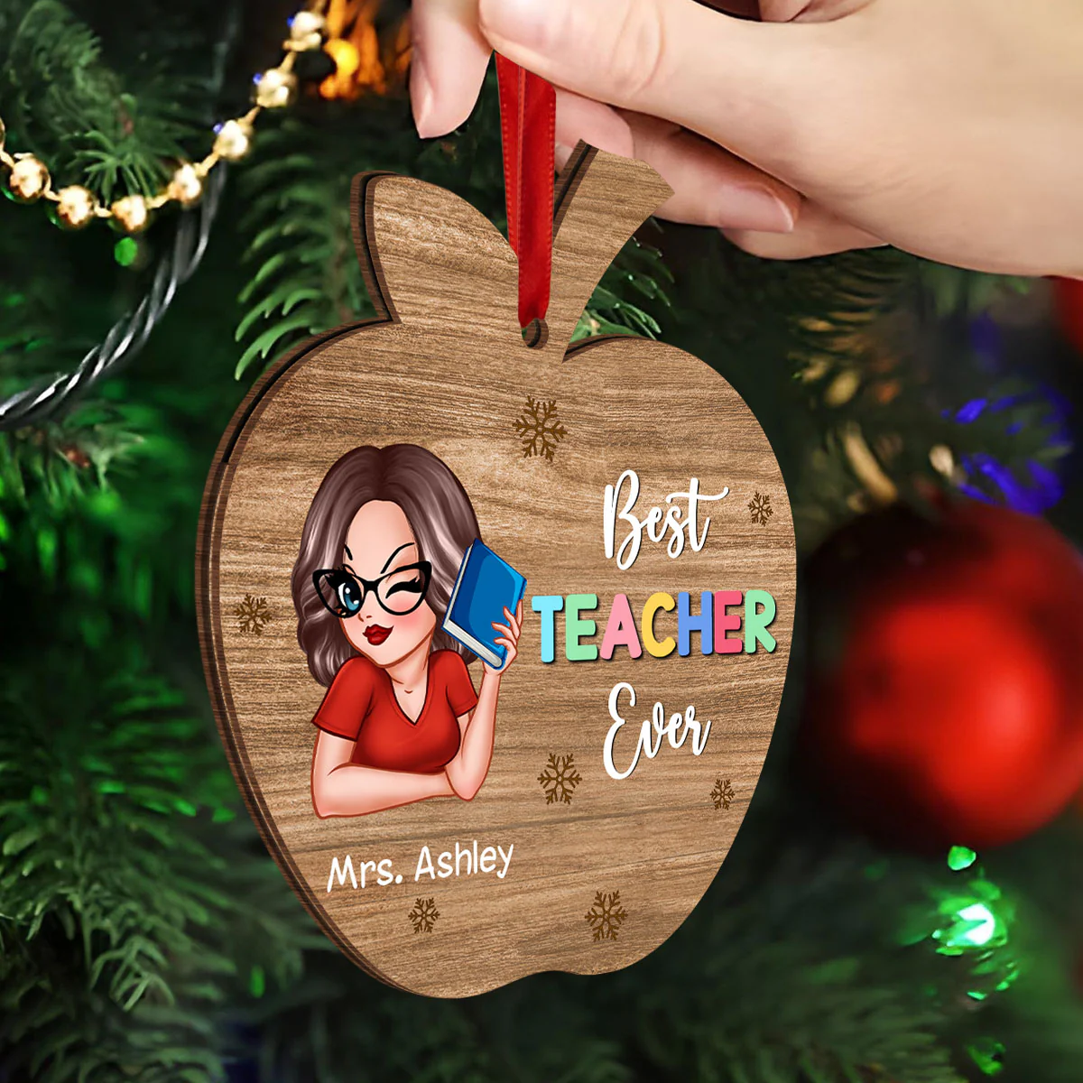 Best Teacher Ever Gift Card Holder Ornament, Personalized Christmas Ornament, Christmas Gift For Teachers, Thank You Gift, Appreciation Gift - Image 5