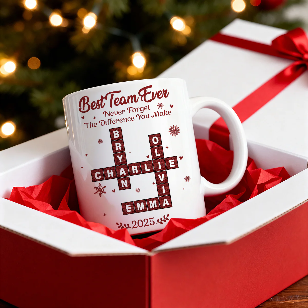 Best Team Ever Crossword - Personalized Mug - Christmas Gift for Co-worker - Image 2