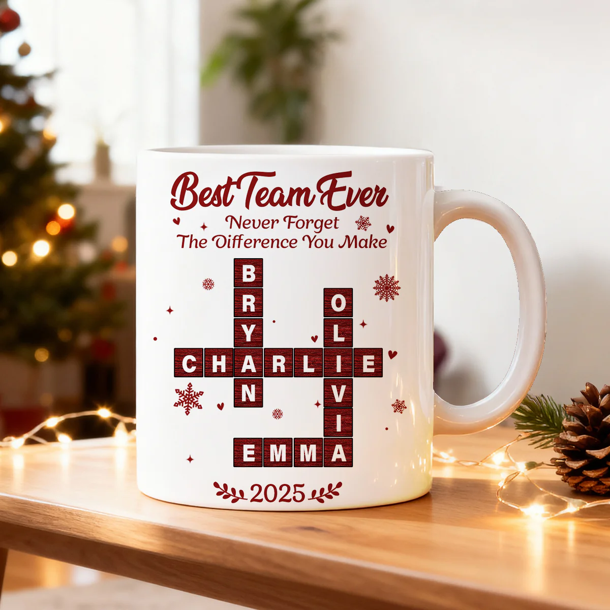 Best Team Ever Crossword - Personalized Mug - Christmas Gift for Co-worker - Image 4