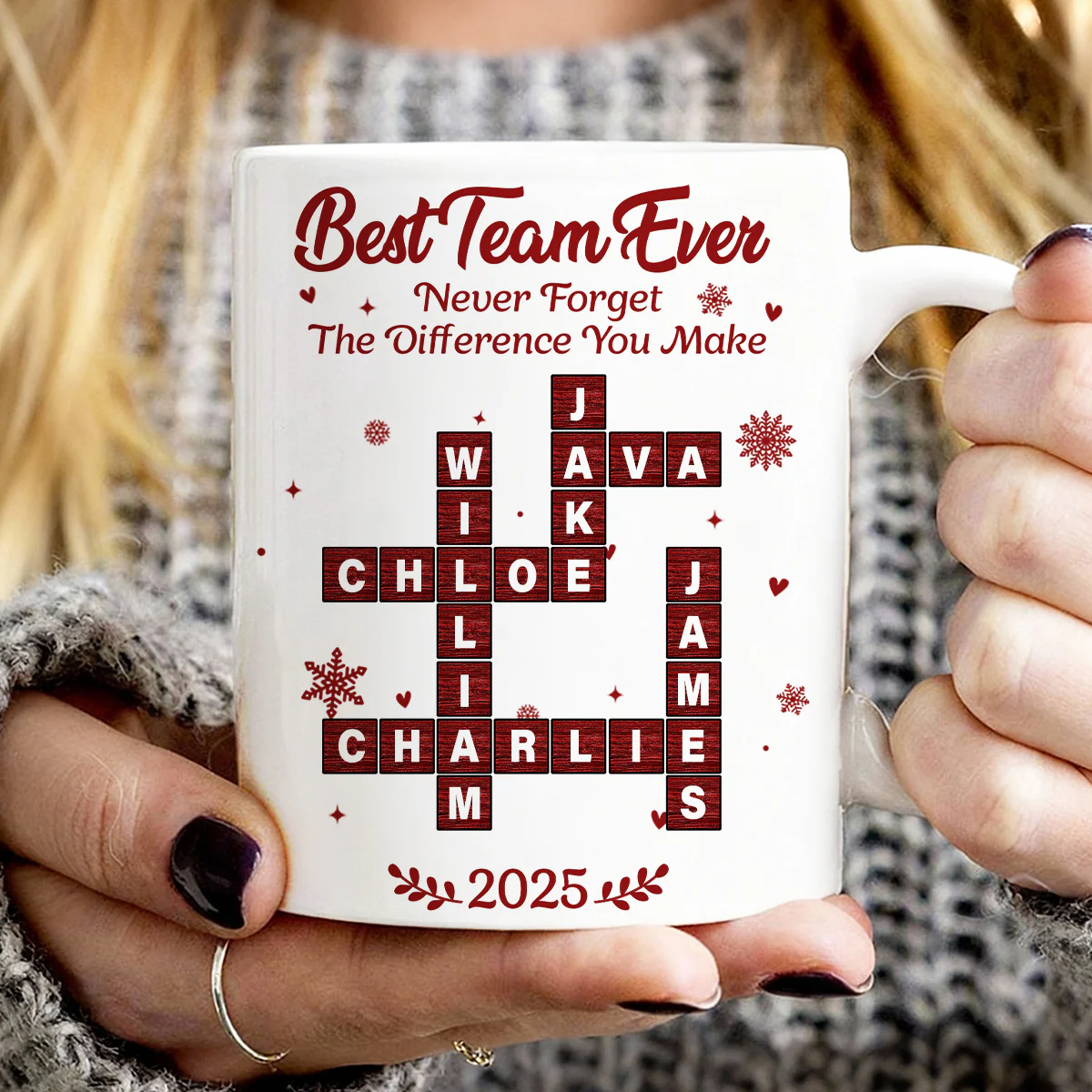 Best Team Ever Crossword - Personalized Mug - Christmas Gift for Co-worker - Image 5