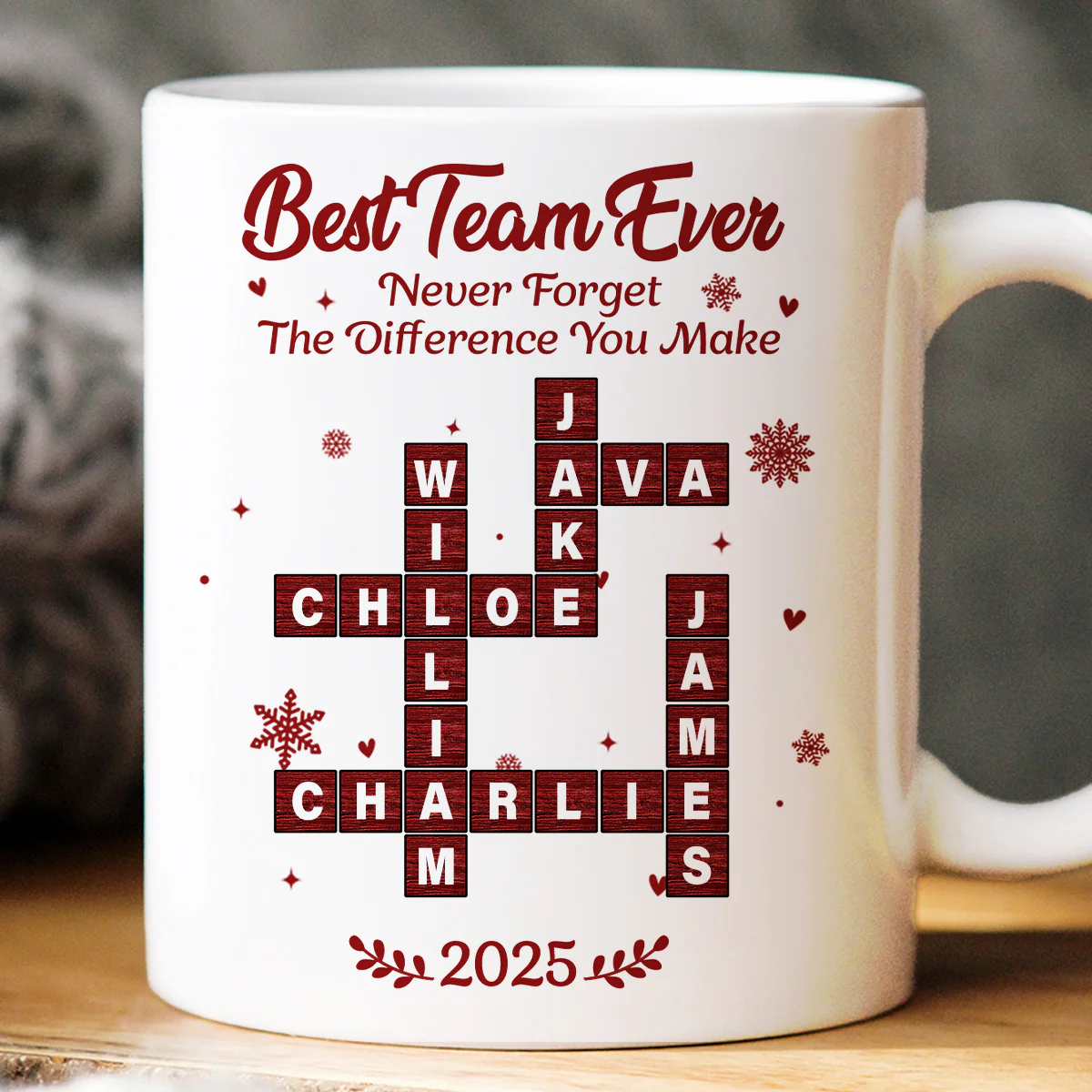 Best Team Ever Crossword - Personalized Mug - Christmas Gift for Co-worker - Image 6