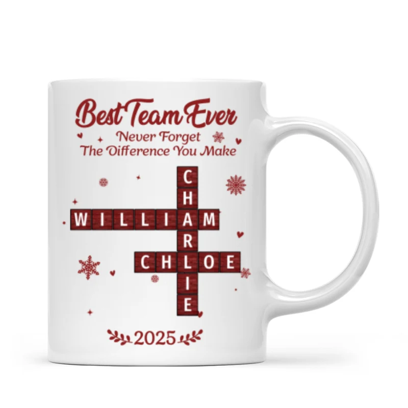 Best Team Ever Crossword - Personalized Mug - Christmas Gift for Co-worker - Image 8