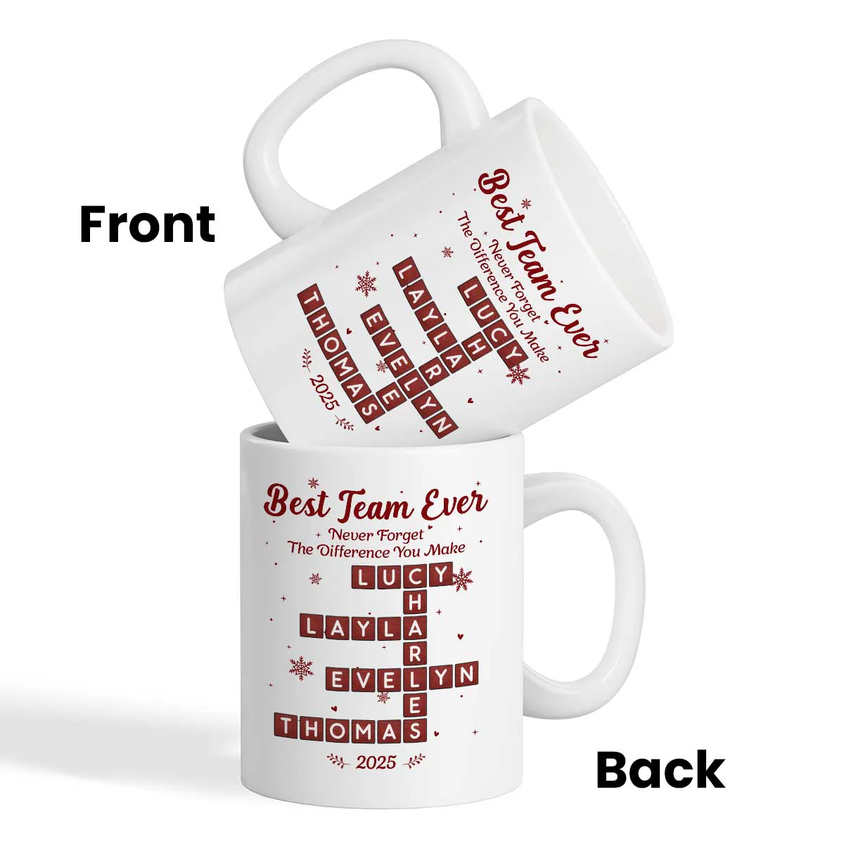 Best Team Ever Crossword Puzzle Art - Personalized Mug - Gift For Coworkers, Colleagues - Image 4