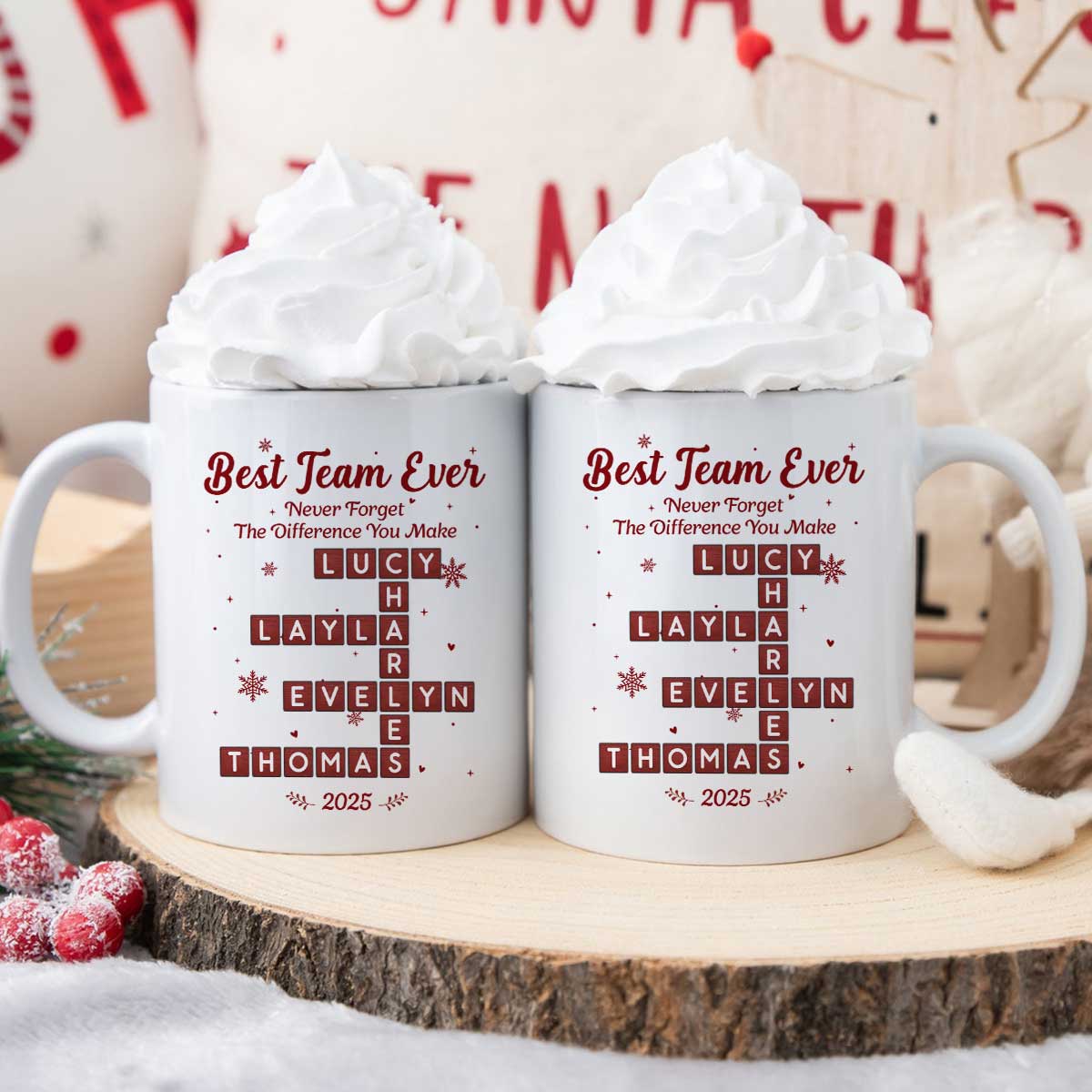 Best Team Ever Crossword Puzzle Art - Personalized Mug - Gift For Coworkers, Colleagues - Image 5