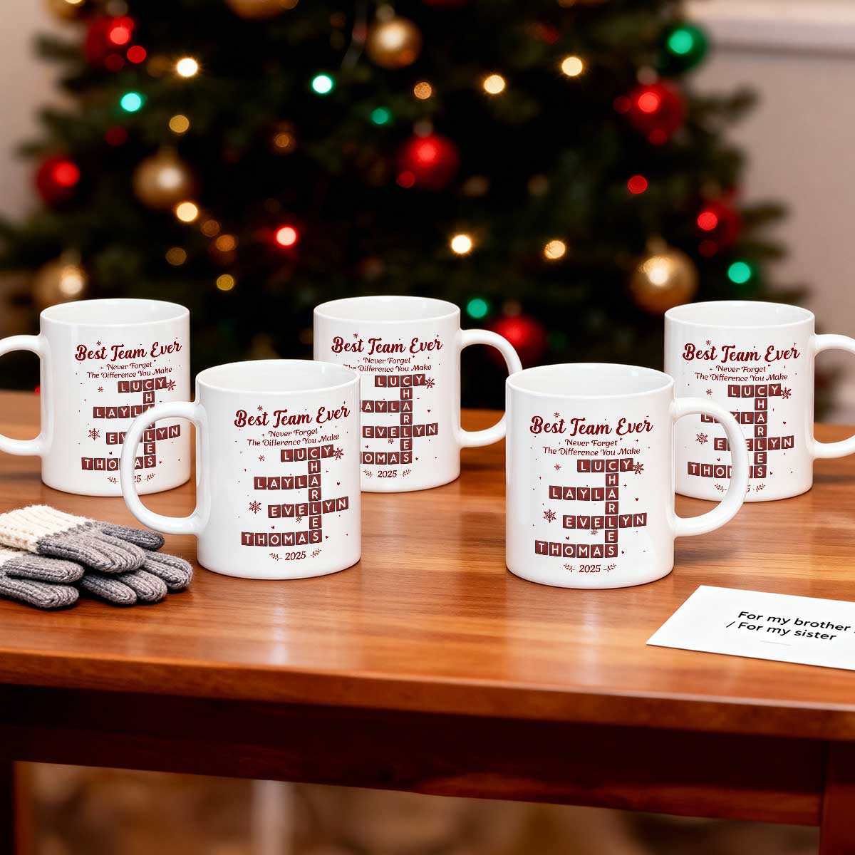 Best Team Ever Crossword Puzzle Art - Personalized Mug - Gift For Coworkers, Colleagues - Image 7