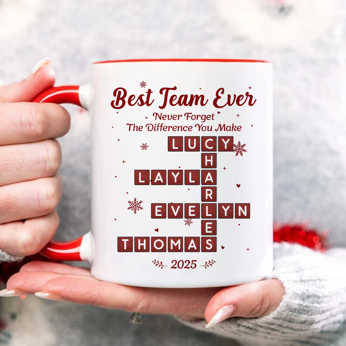 Best Team Ever Crossword Puzzle Art - Personalized Mug - Gift For Coworkers, Colleagues - Image 8