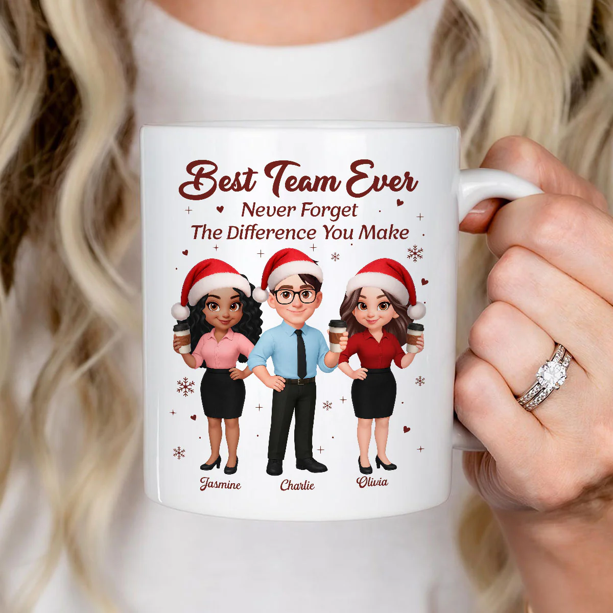 Best Team Ever Never Forget The Difference You Make - Personalized Mug - Christmas Gift For Colleagues, Coworkers, Boss - Image 2