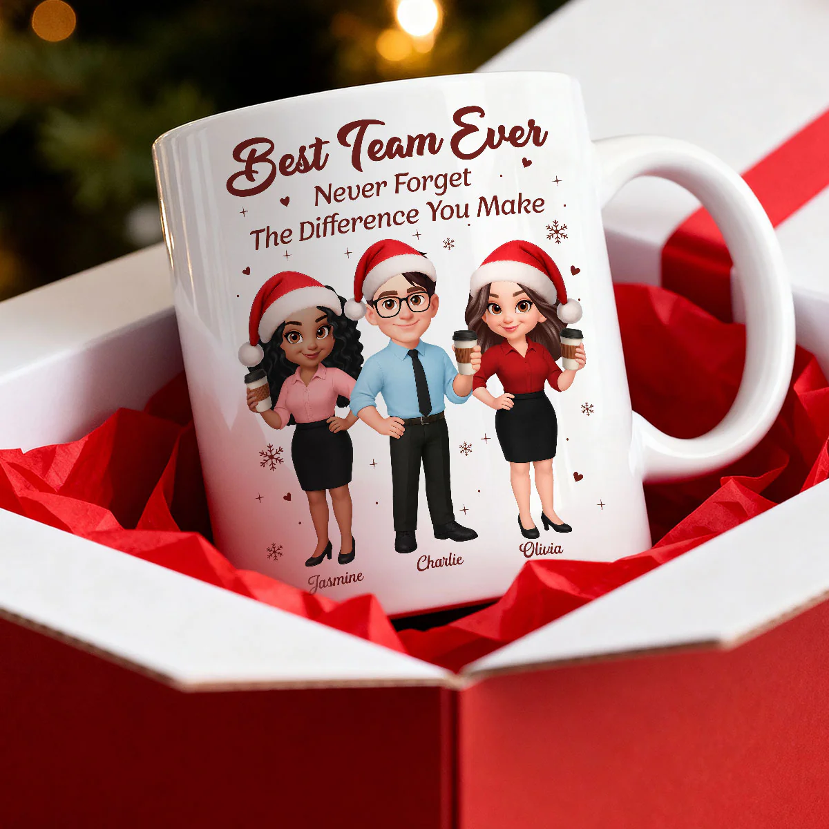Best Team Ever Never Forget The Difference You Make - Personalized Mug - Christmas Gift For Colleagues, Coworkers, Boss - Image 3