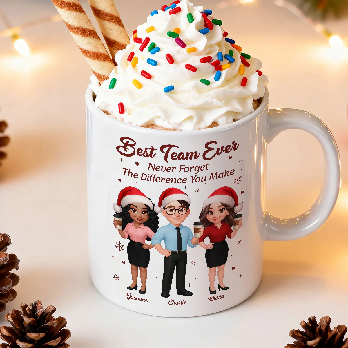 Best Team Ever Never Forget The Difference You Make - Personalized Mug - Christmas Gift For Colleagues, Coworkers, Boss - Image 4