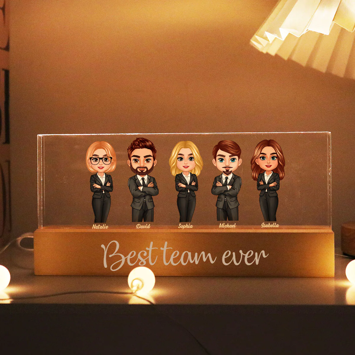 Best Team Ever Personalized Acrylic Block LED Night Light, Employee Thank You Gift, Team Appreciation, Corporate Gift, Retirement Gift For Colleagues, Coworkers, Boss - Image 2