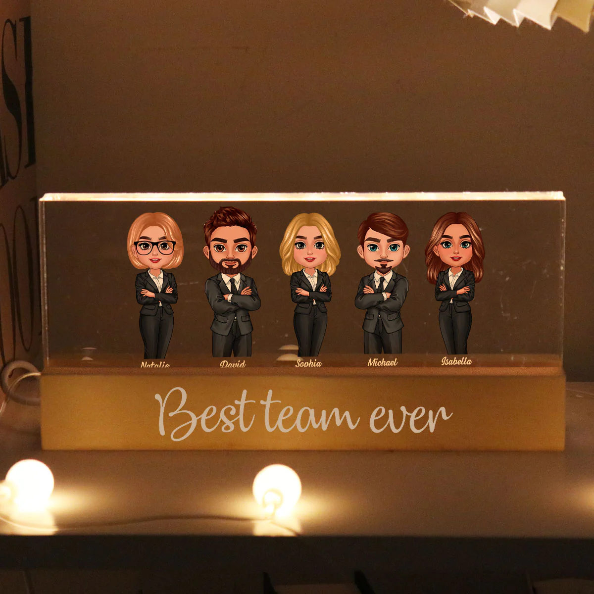 Best Team Ever Personalized Acrylic Block LED Night Light, Employee Thank You Gift, Team Appreciation, Corporate Gift, Retirement Gift For Colleagues, Coworkers, Boss - Image 3