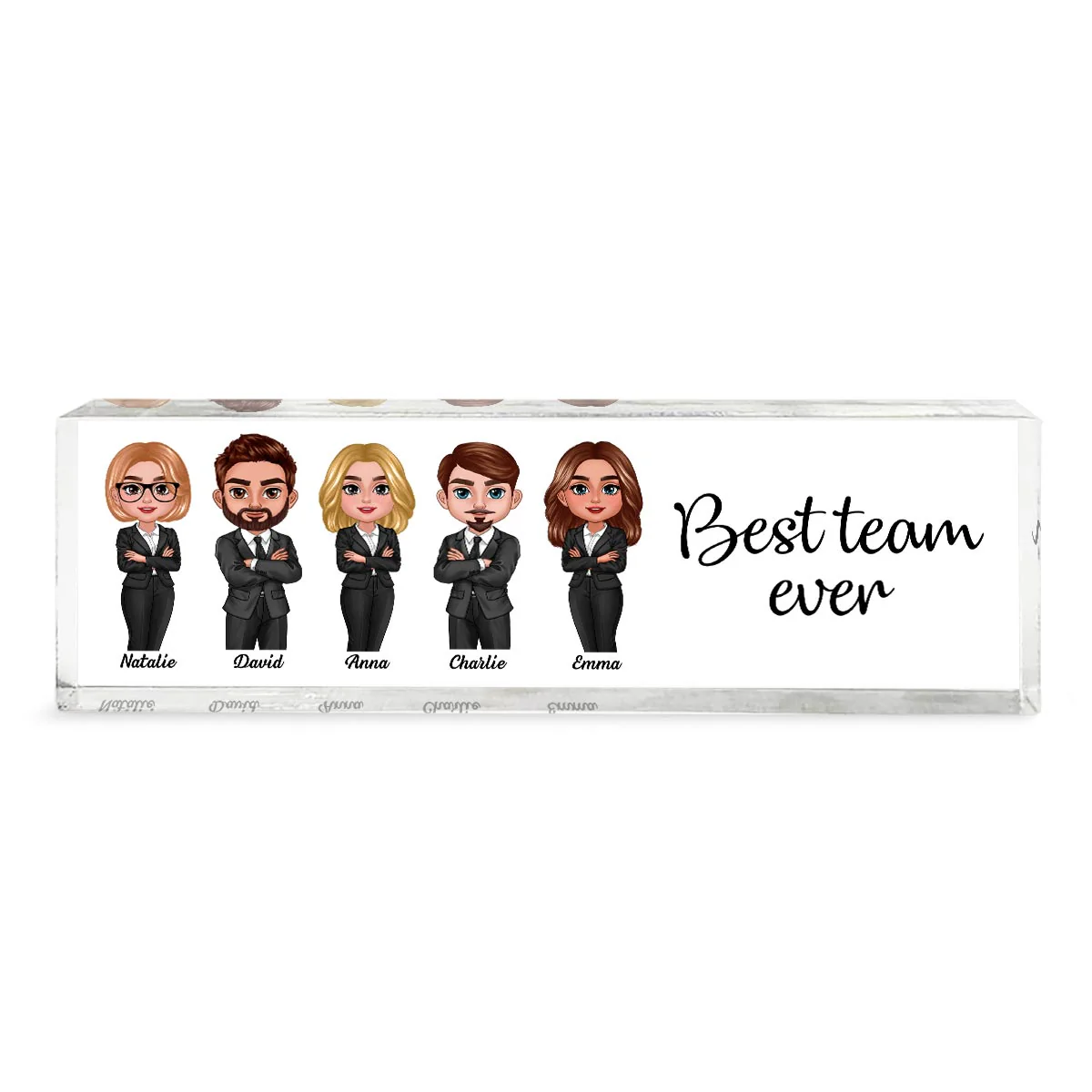 Best Team Ever Personalized Acrylic Desk Name Plate, Gift For Colleagues, Coworkers, Boss - Image 2