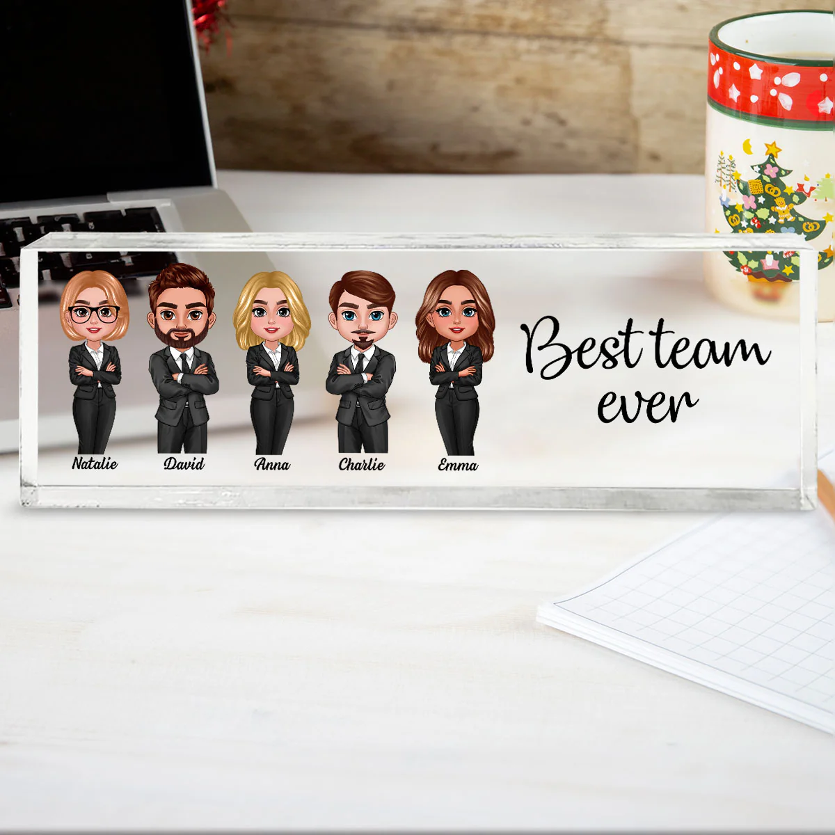 Best Team Ever Personalized Acrylic Desk Name Plate, Gift For Colleagues, Coworkers, Boss - Image 6
