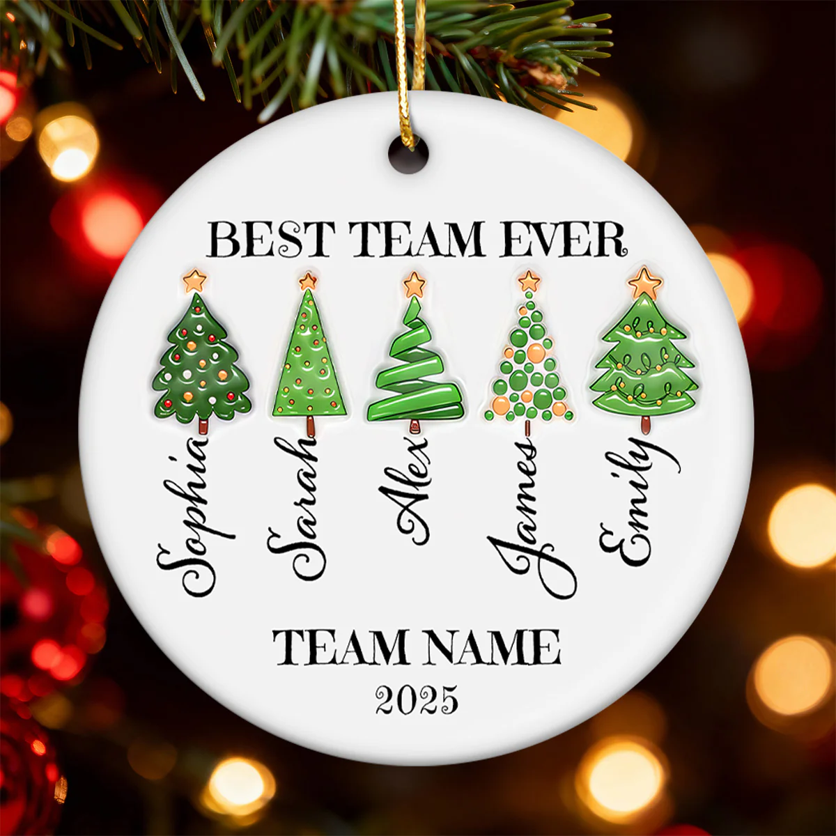 Best Team Ever Work Team Member - Personalized Ceramic Ornament - Corporate Gift Exchange - Image 6