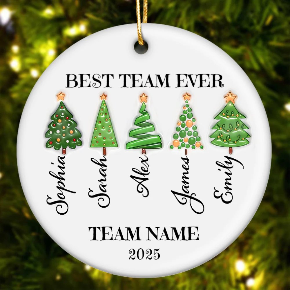 Best Team Ever Work Team Member - Personalized Ceramic Ornament - Corporate Gift Exchange - Image 9
