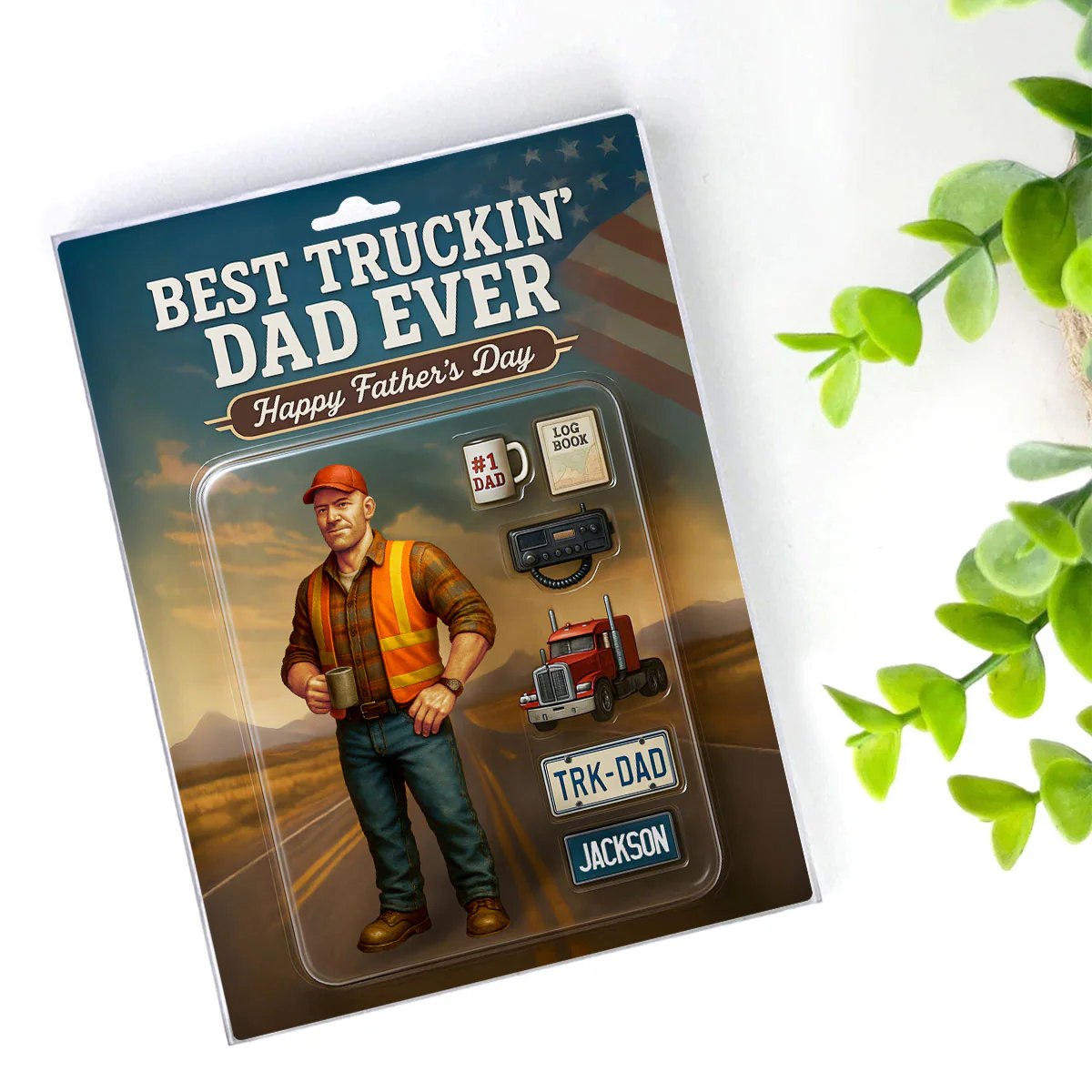 Best Truckin' Dad Ever Custom Action Figure Personalized Acrylic Block Plaque, Gift for Trucker Dads - Image 6