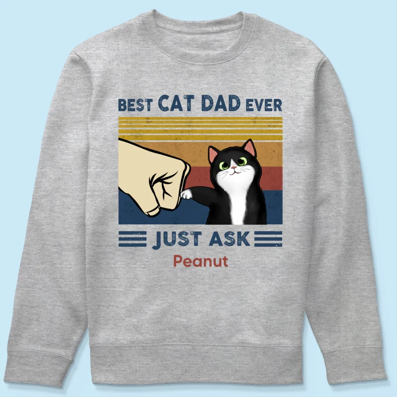 Perfect Gift for Cat Dads - Custom Cat Fist Bump - Personalized Shirt - Perfect Gift for Cat Dads - Image 14