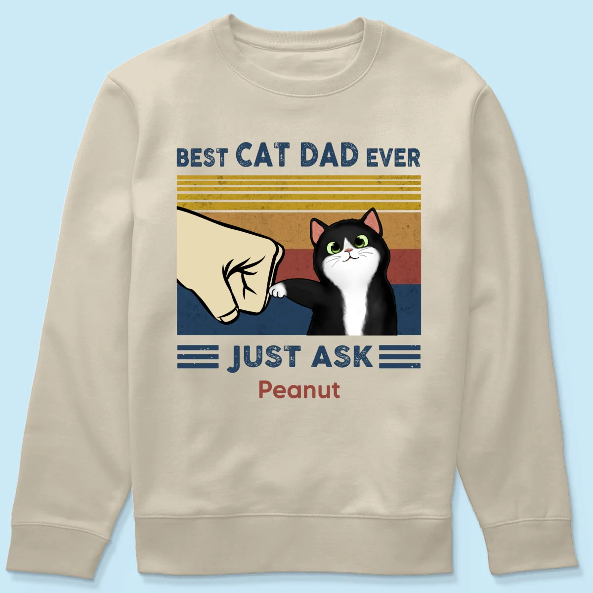 Perfect Gift for Cat Dads - Custom Cat Fist Bump - Personalized Shirt - Perfect Gift for Cat Dads - Image 15