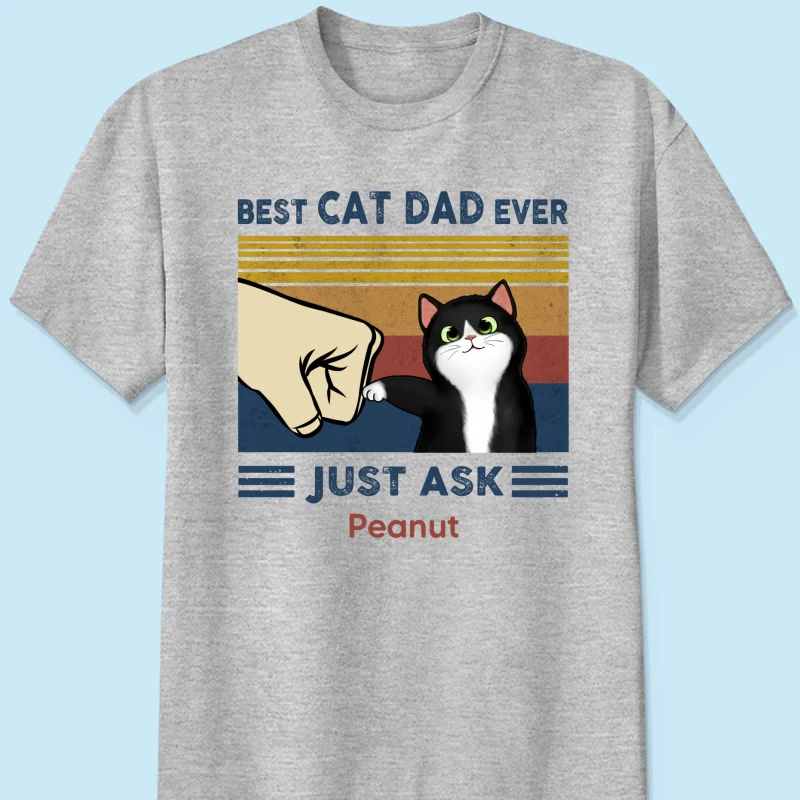 Perfect Gift for Cat Dads - Custom Cat Fist Bump - Personalized Shirt - Perfect Gift for Cat Dads - Image 6