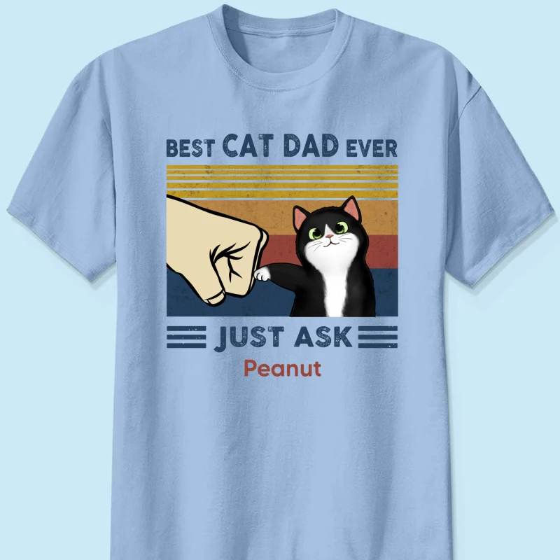 Perfect Gift for Cat Dads - Custom Cat Fist Bump - Personalized Shirt - Perfect Gift for Cat Dads - Image 7