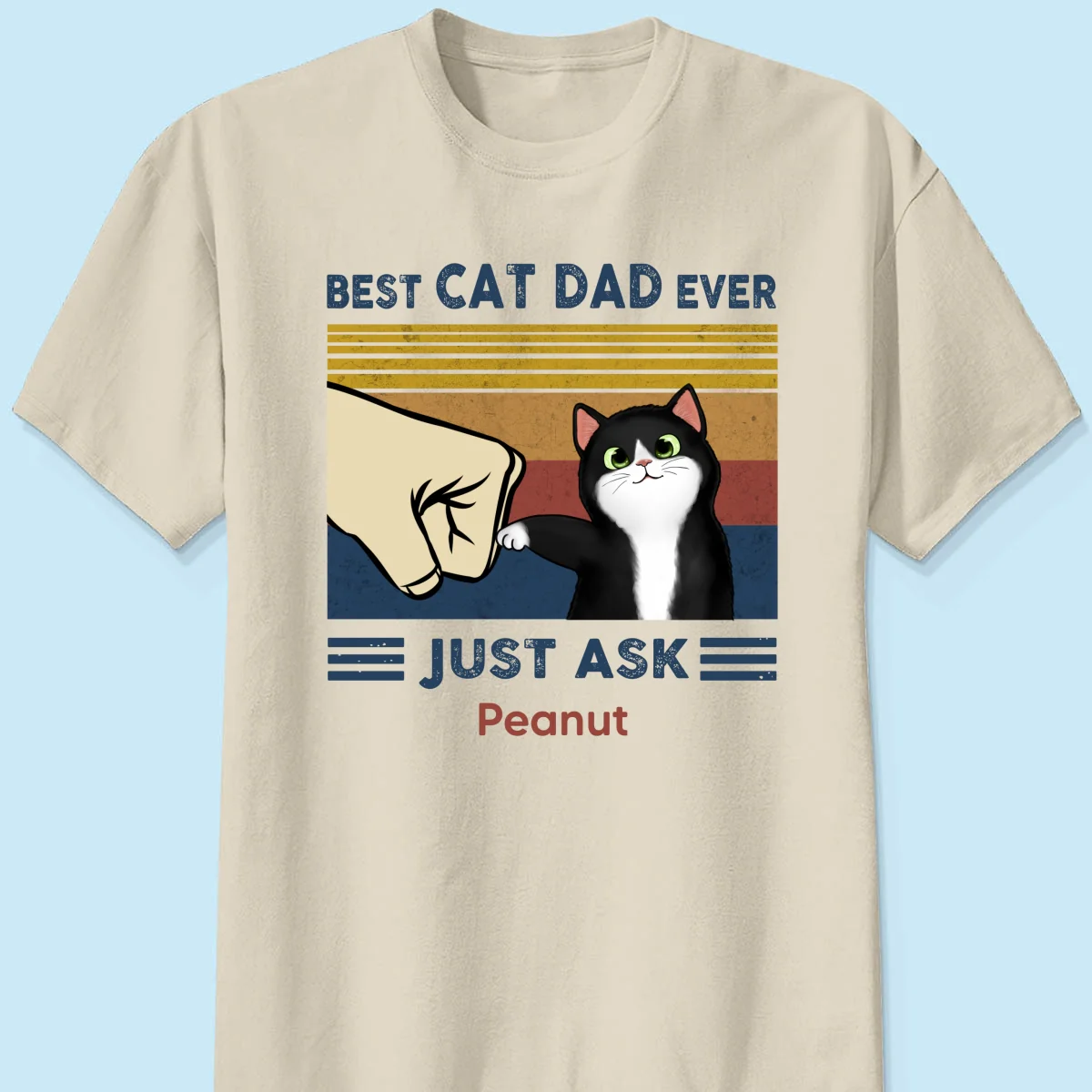 Perfect Gift for Cat Dads - Custom Cat Fist Bump - Personalized Shirt - Perfect Gift for Cat Dads - Image 8