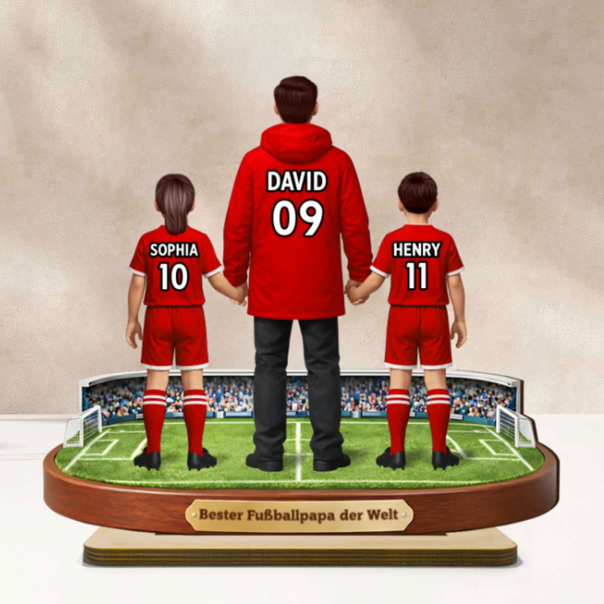 Bester Fußballpapa der Welt - Personalisiertes 2-lagiges Holz-Aufsteller – Vatertagsgeschenk für Fußballpapas, Geschenk für Ehemänner - Image 9