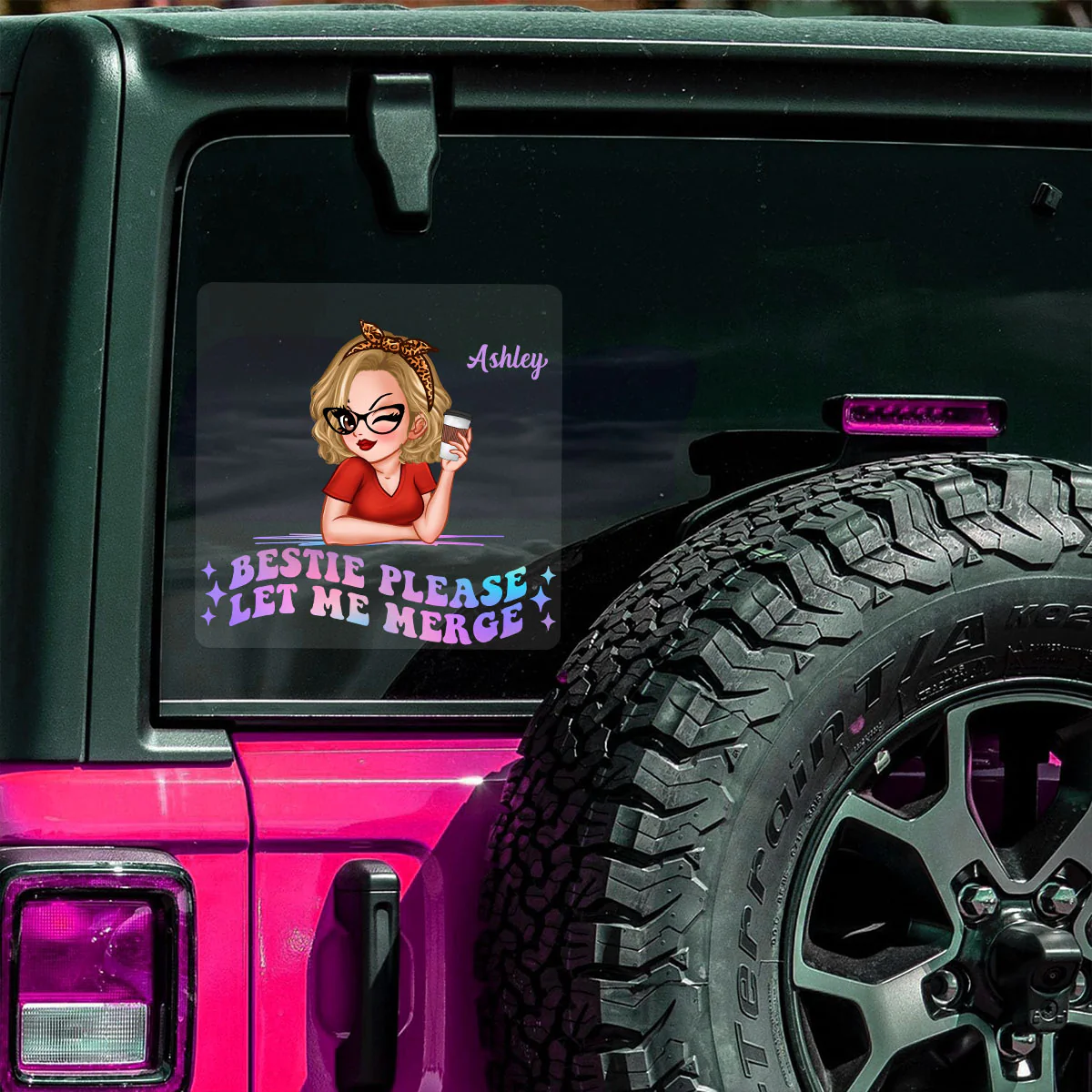 Bestie Please Let Me Merge Funny Decor On Car Personalized Decal - Image 5