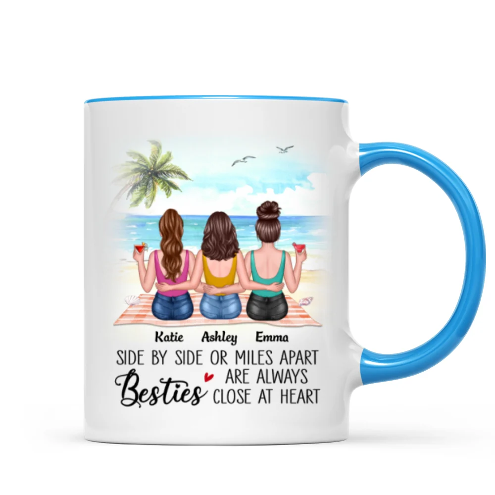Besties At Heart Besties Sisters Back View Personalized Mug - Image 8