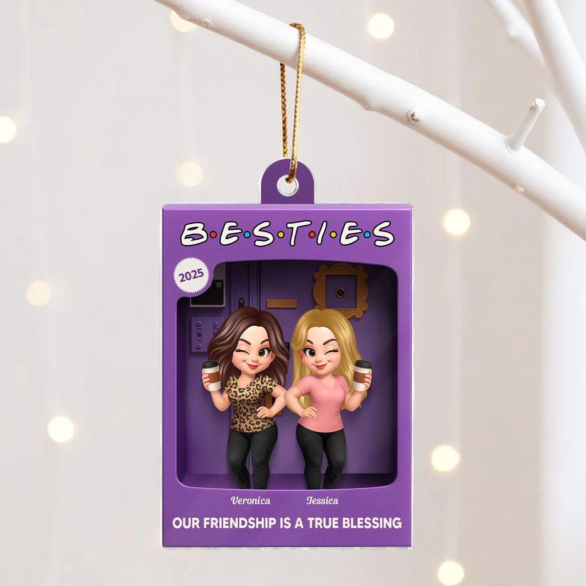 [BUY 1 GET 1 FREE] Besties Personalized Acrylic Ornament - Purple Toy Box Style Christmas Gift - Image 10