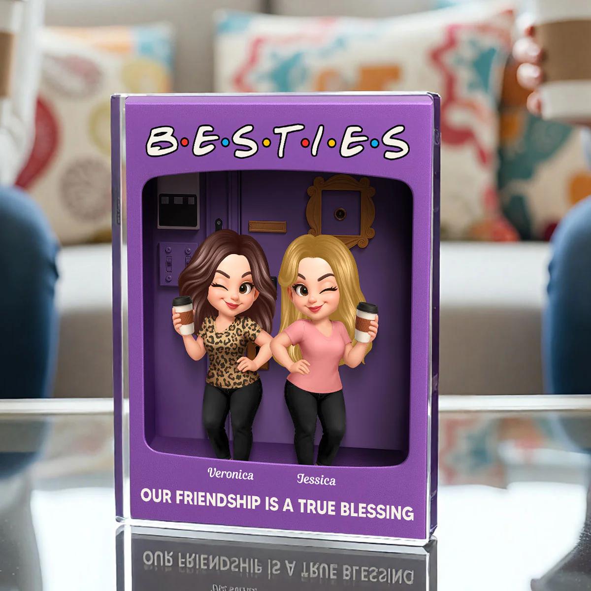 Besties Forever Best Friends Purple Toy Box Style Personalized Acrylic Block Plaque, Friendship Gift For Besties - Image 11