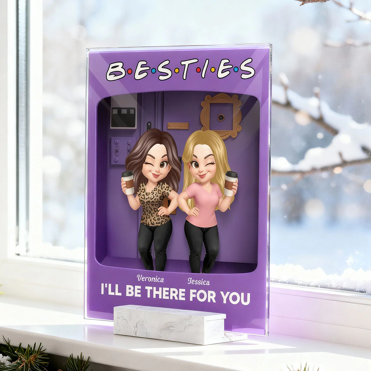 Besties Forever Best Friends Purple Toy Box Style - Personalized Acrylic Plaque - Friendship Gift For Besties - Image 10