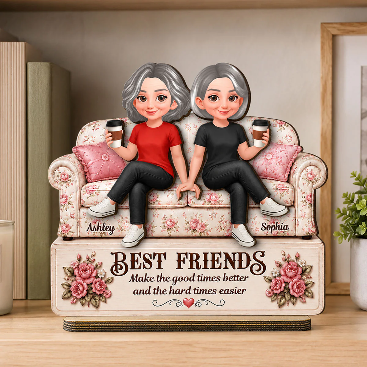 Besties Forever Best Memories Together - Personalized 2-Layered Wooden Plaque - Birthday Gift, Gift For Best Friends - Image 7