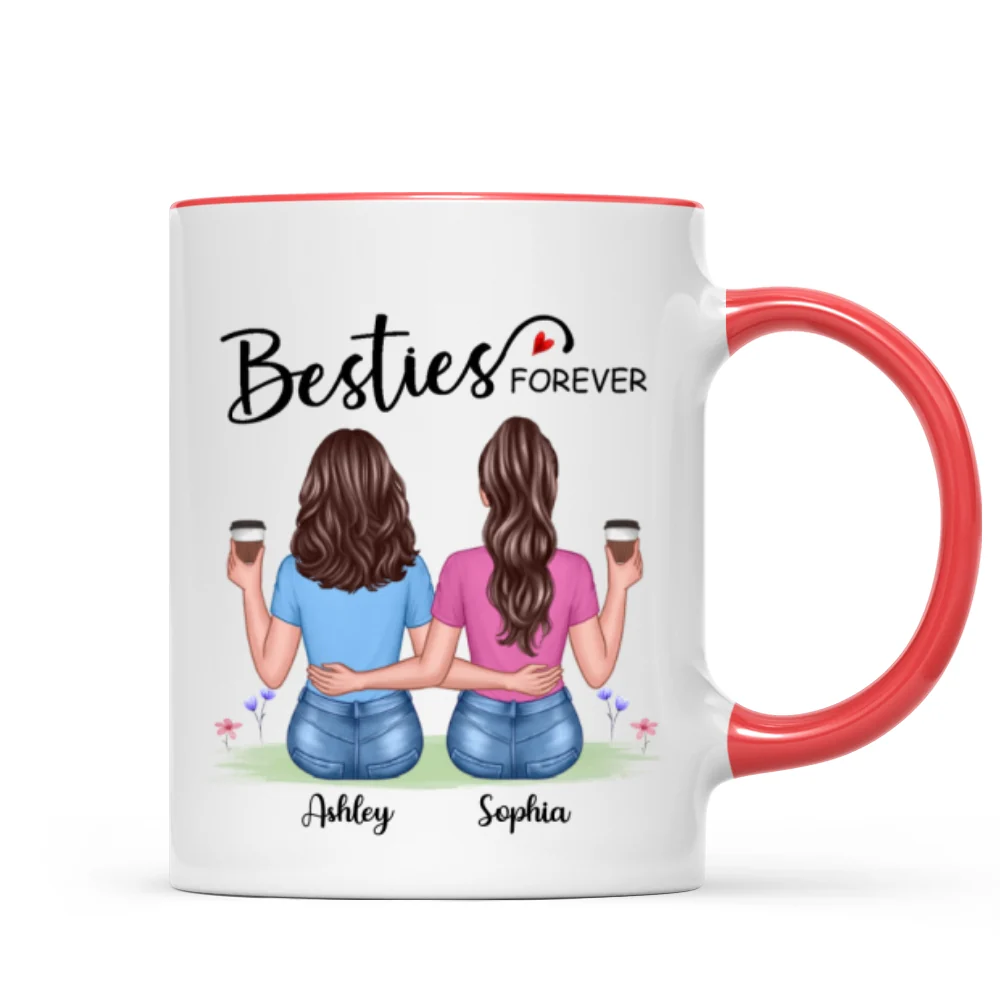 Besties Forever Besties Sisters Back View Personalized Mug - Image 7