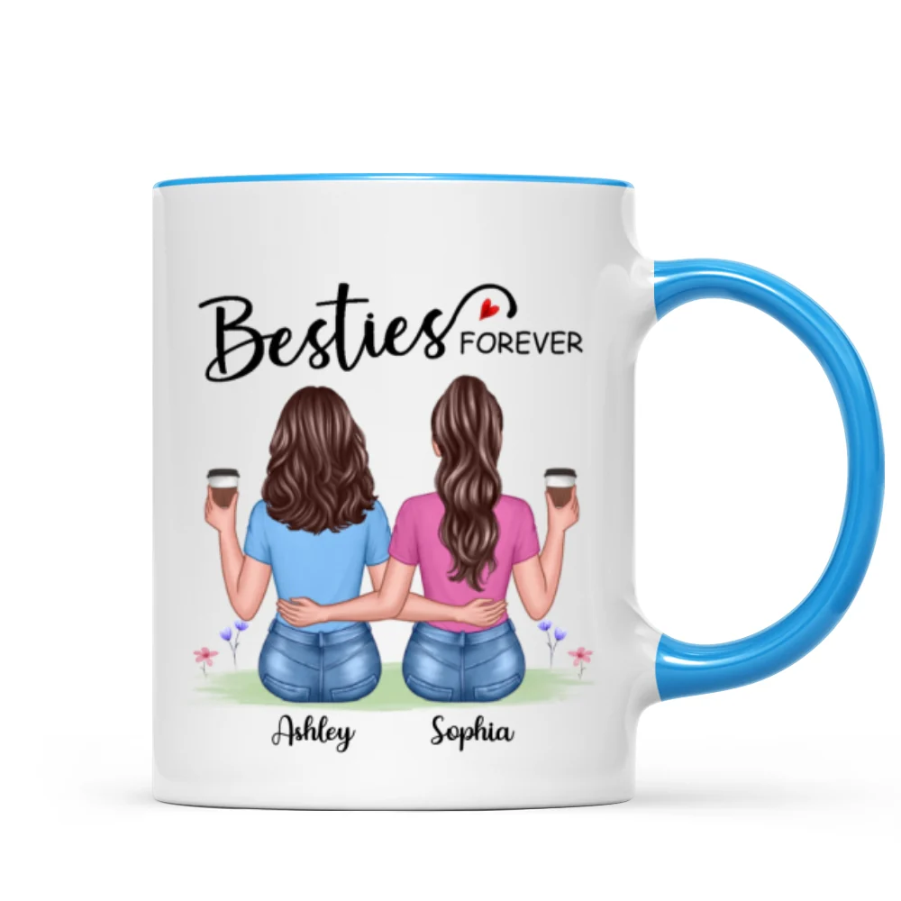 Besties Forever Besties Sisters Back View Personalized Mug - Image 8