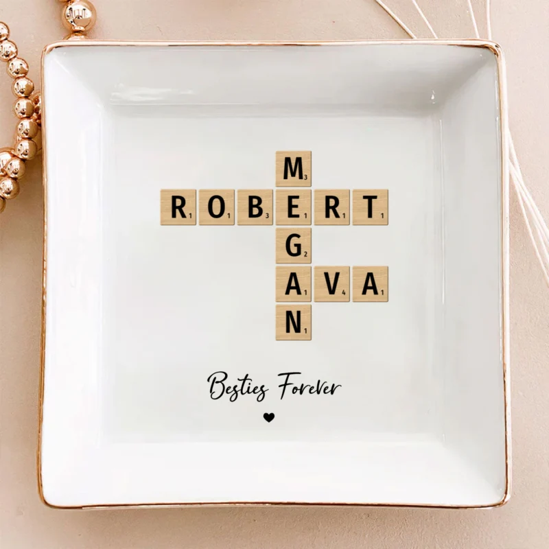 Besties Forever Crossword Art Personalized Jewelry Dish, Created In A Moment, Treasured Forever - Image 10