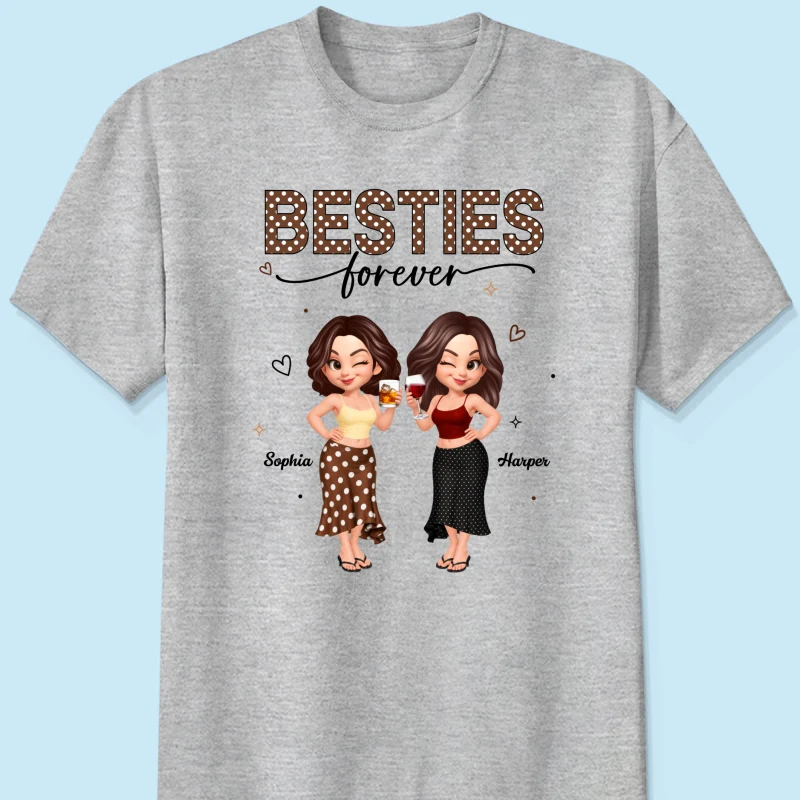Besties Forever Polka Dot Patterned - Personalized Shirt - Image 11