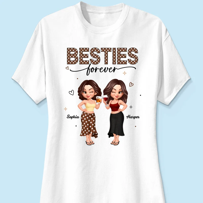 Besties Forever Polka Dot Patterned - Personalized Shirt - Image 12
