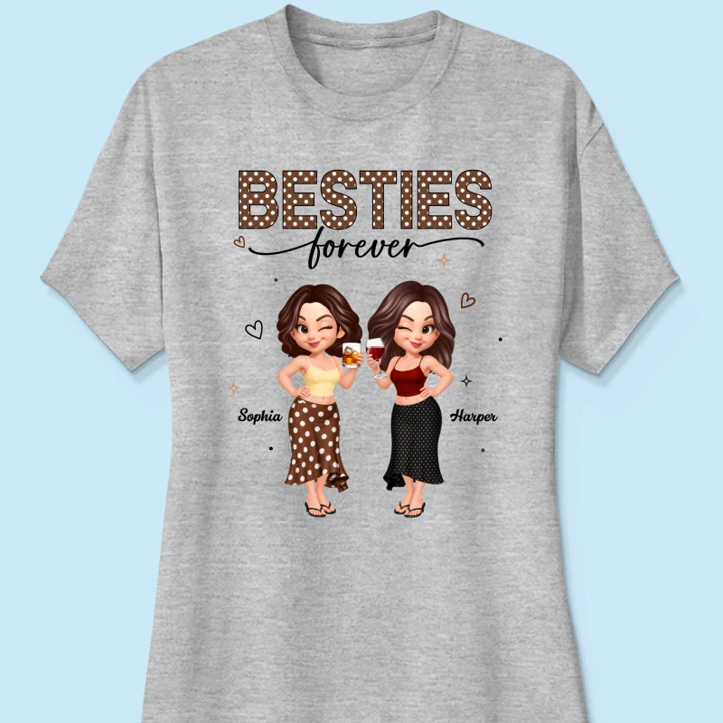 Besties Forever Polka Dot Patterned - Personalized Shirt - Image 13