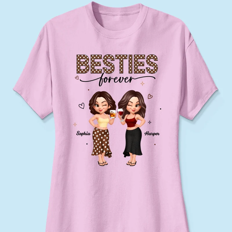 Besties Forever Polka Dot Patterned - Personalized Shirt - Image 14
